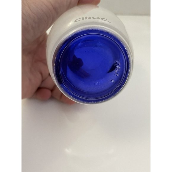 Ciroc Logo Vodka Martini Cocktail Drinking Glass Clear w Blue Base Italy - EUC - Picture 4 of 4